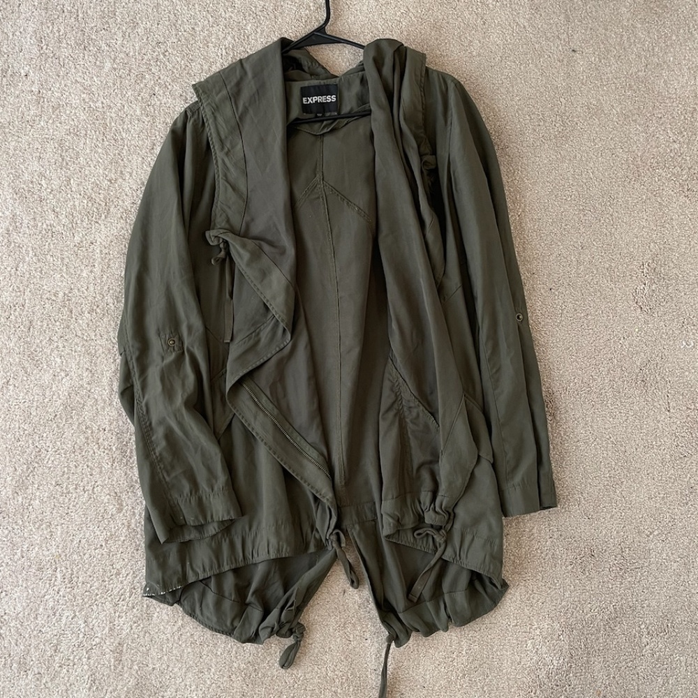 Express Olive Green Utility Jacket Size Small